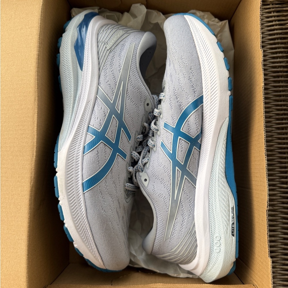 ASICS Gray and Blue Women's Running Shoes